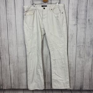 Cult of Individuality Men's 40x34 White Rebel Straight Distressed Grunge Jeans